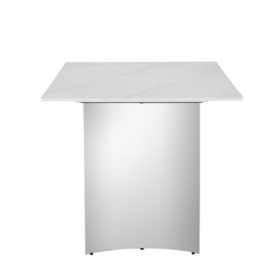 Pied de table moderne en acier inoxydable courbé - Support de mobilier en métal argenté poli pour bureau et table de salle à manger