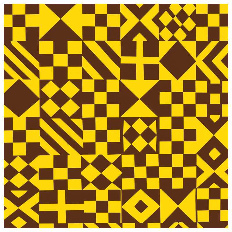 Couvertures à motif géométrique brun et jaune, 50in W x 60in H