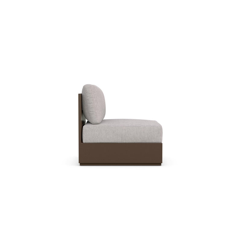 Sydney Armless Chair Charcoal + Slate Cushion, Fawn, Bronze