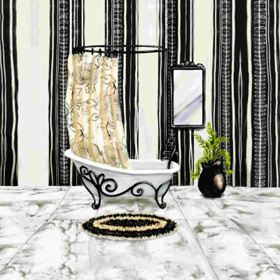 Baignoire de luxe noire et blanche 1
