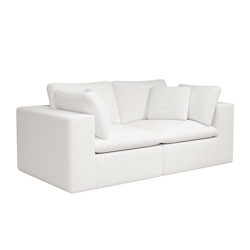 Siège modulaire modulaire pour canapé, canapé rembourré et compressé pour le salon, la chambre à coucher, un appartement, aucun assemblage requis, combinaison libre de 2 pièces, tissu en velours côtelé moelleux