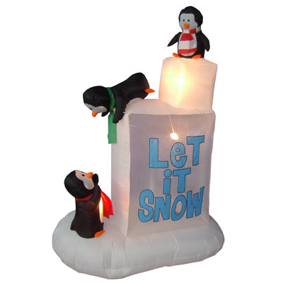 Penguins de noël sur glace gonflable