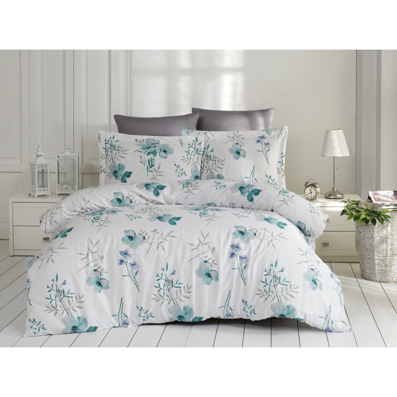 Ensemble de housse de couette 100% coton Ahmat, Housse de couette 61 po x 79 po + 1 taie d'oreille