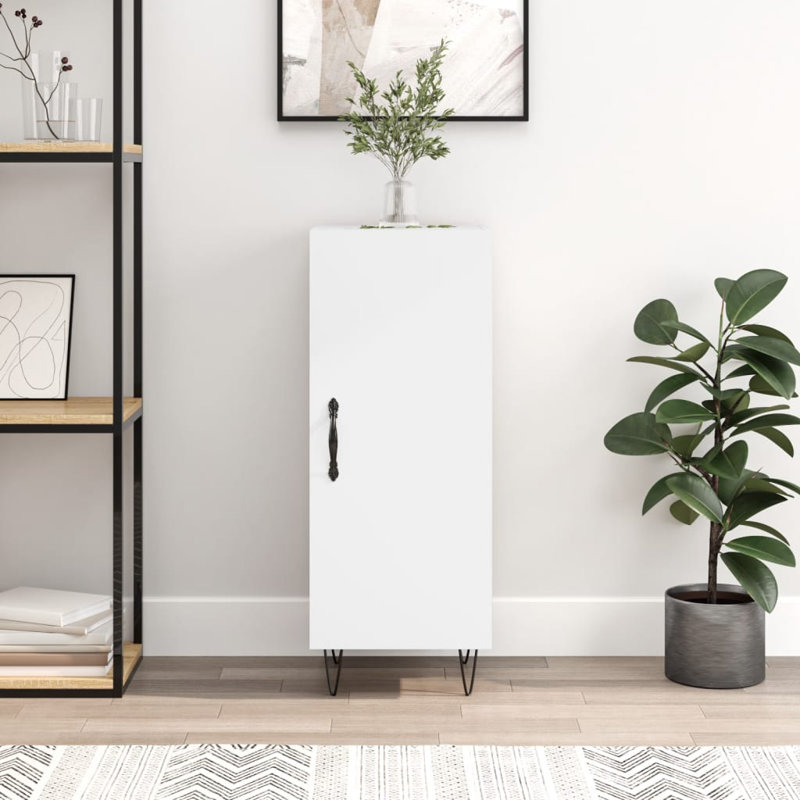 Hysham Metal 1 - Door Standard Accent Cabinet, White