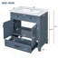 Meuble-lavabo de style rétro de 30 pouces avec lavabo en céramique et structure en bois massif, avec portes à fermeture douce pour un fonctionnement silencieux-2124131265