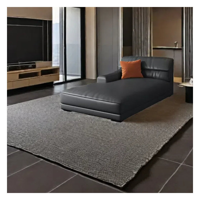 Méridienne simple Fashion Home, Émulsion, Accoudoir à droite (vu de face), Gris noir