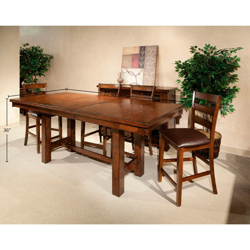 Table de salle à manger à hauteur de comptoir en bois massif Boneta