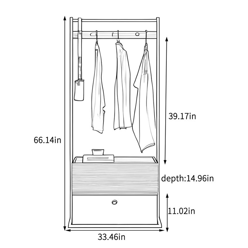 Multifunctional Coat Rack with Safe Storage