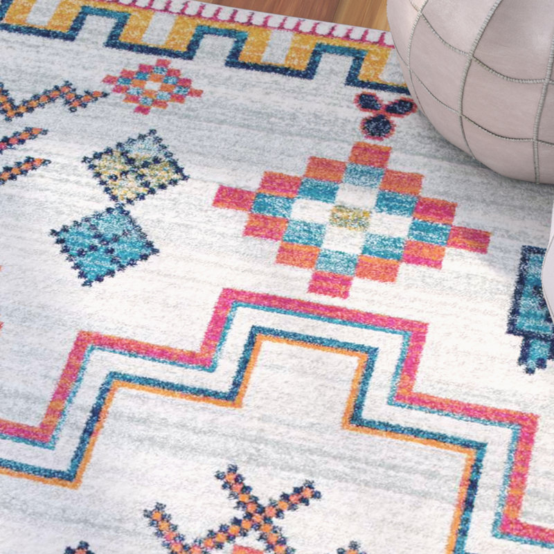 Lorrie Southwestern Polypropylene Rug, Rectangle 2' x 3'