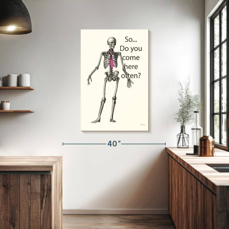 Tergel Skeleton Walks Into A Bar, 39" H x 26" W