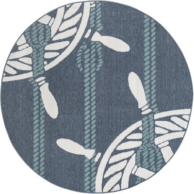 Tapis bleu marine intérieur / extérieur Bethzy