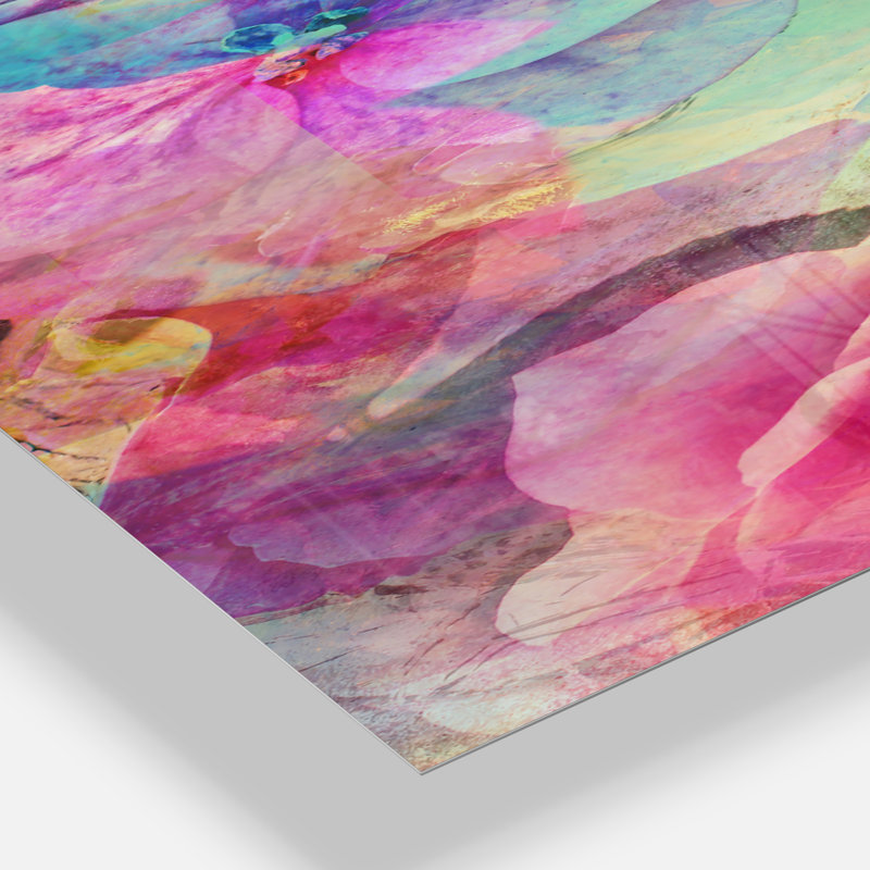 Art floral rétro romantique - horloge murale florale, H 32 po x l 24 po x P 1 po