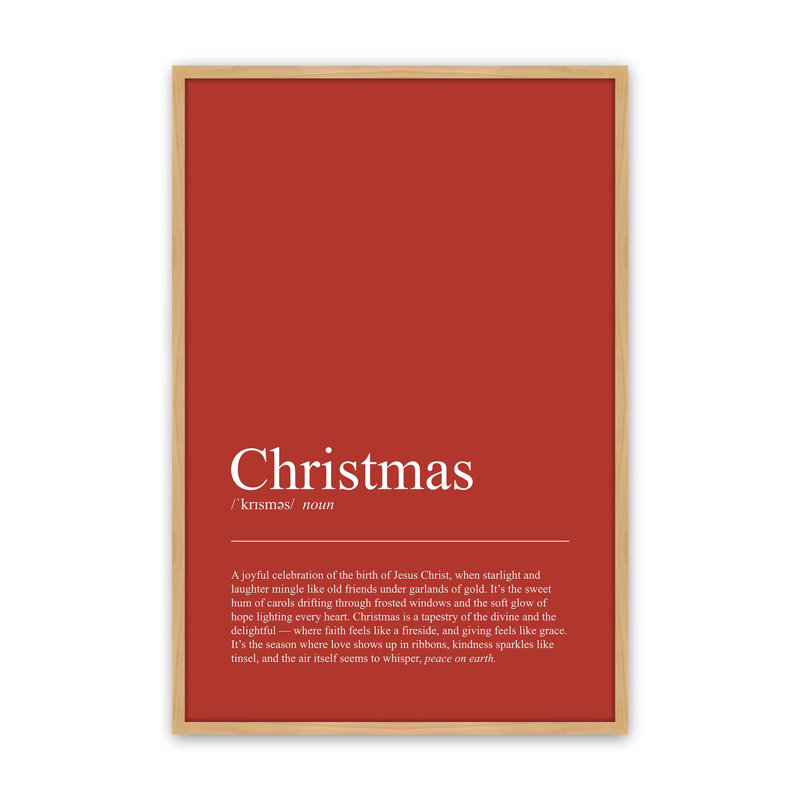 «The Sens of Christmas», reproduction d'art, 24 po x 36 po, Érable américain