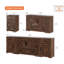 Armoire-buffet rustique avec portes de grange et 8 tiroirs, tablettes réglables l 93,3 po Laziza Farmhouse-574297383