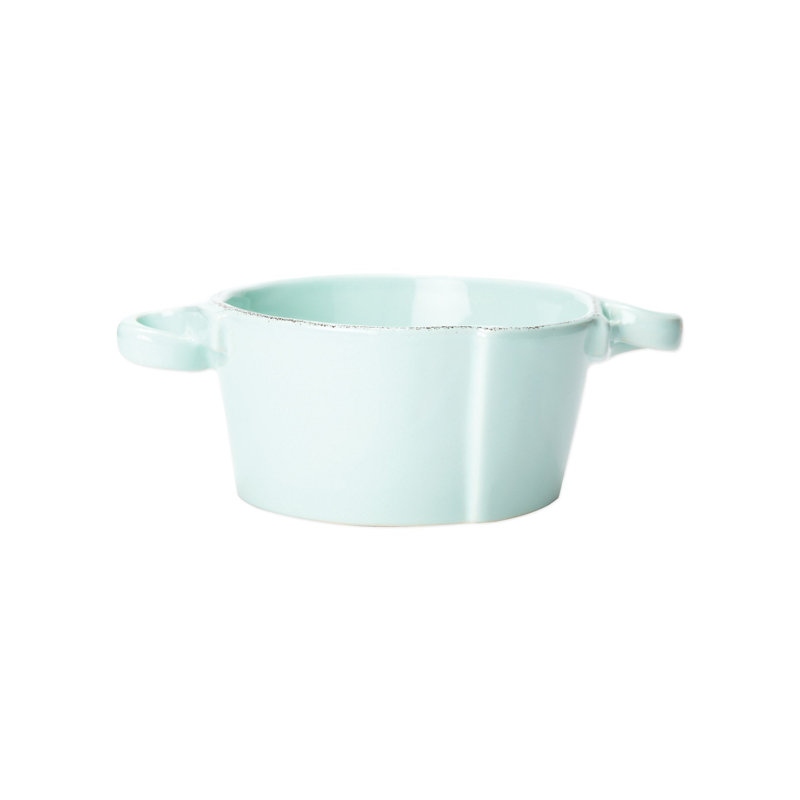 Lastra Handmade Stoneware Soup Bowl, Aqua