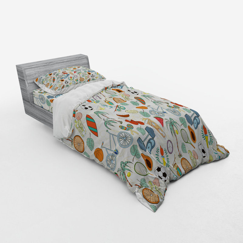 Ensemble de housse de couette sport, Housse de couette simple TG + 2 articles suppléme