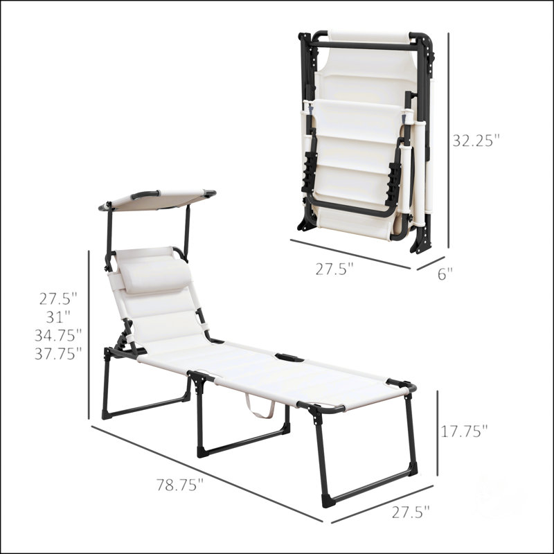 Chaise longue d'extérieur, Blanc crème