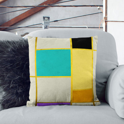 Abstract Lines Square Throw Cushion