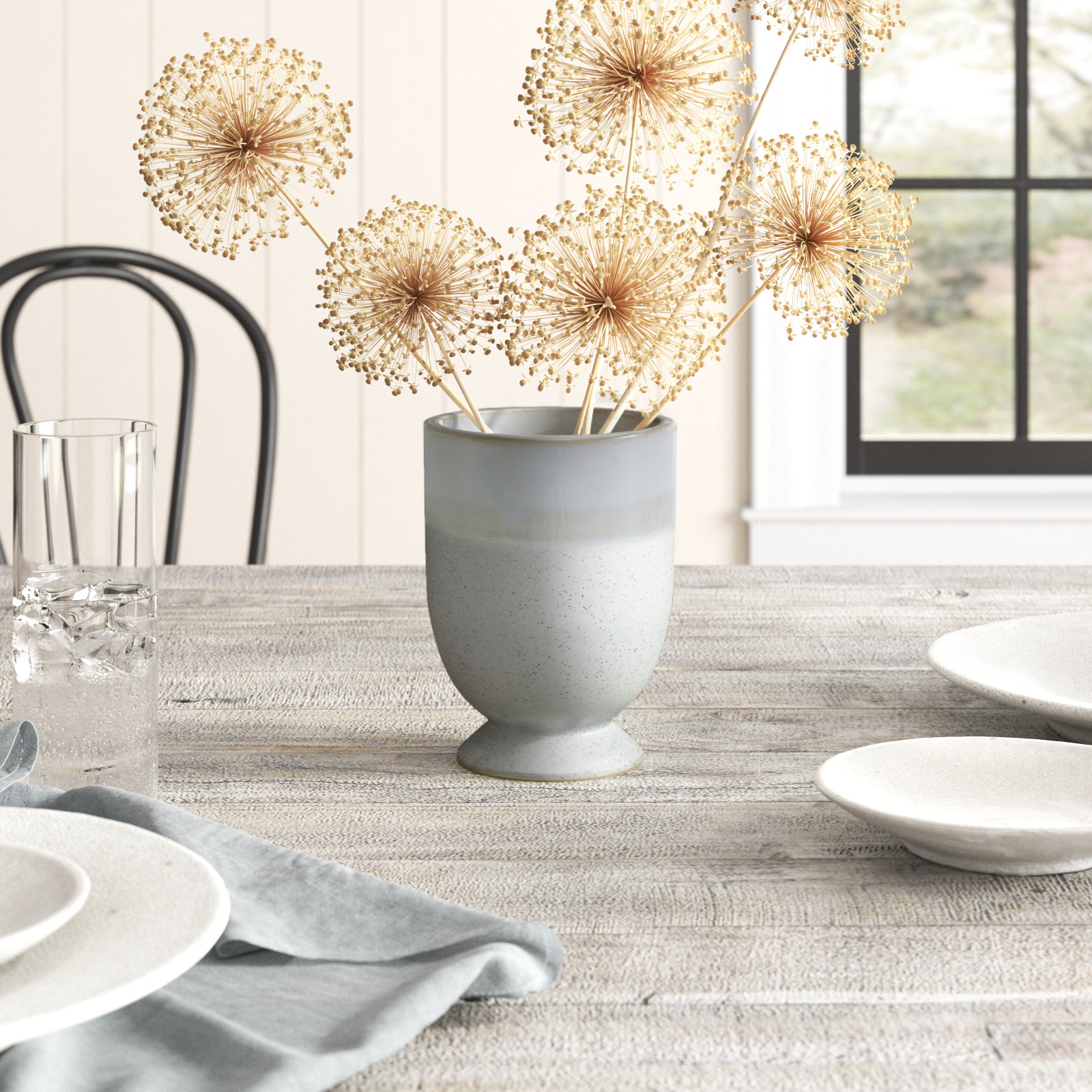 Jiyah Handmade Ceramic Table Vase, 6.5" H x 5" W x 5" D