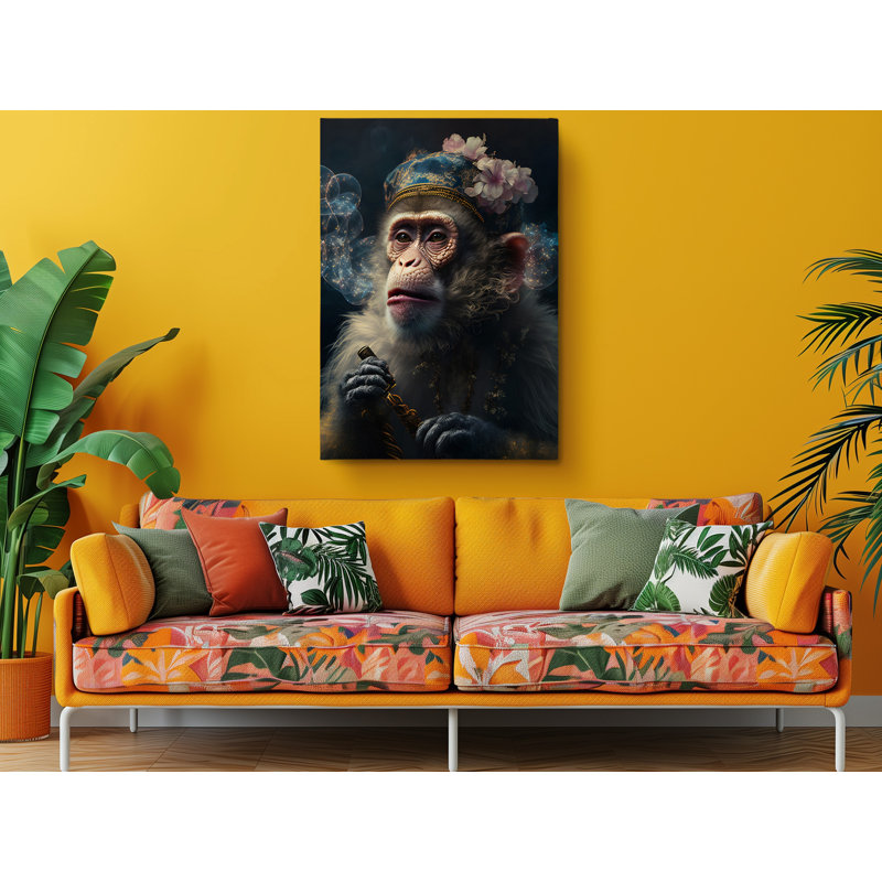 Chaman guérisseur singe sur toile, H 24 po x l 16 po x P 1 po
