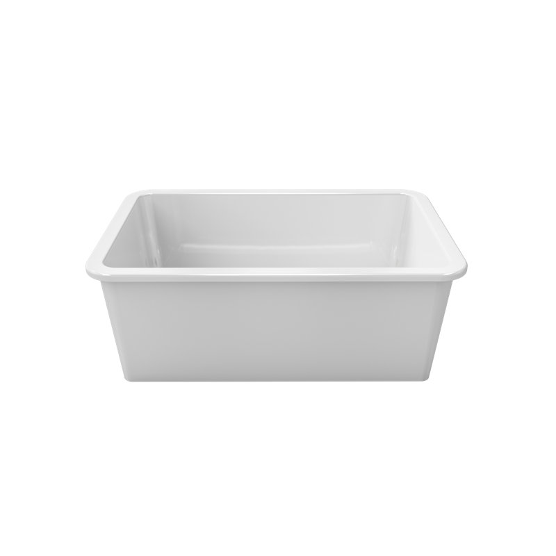 Fireclay Dual Mount Single Bowl Quartz Kitchen Sink, 30" L x 10" W
