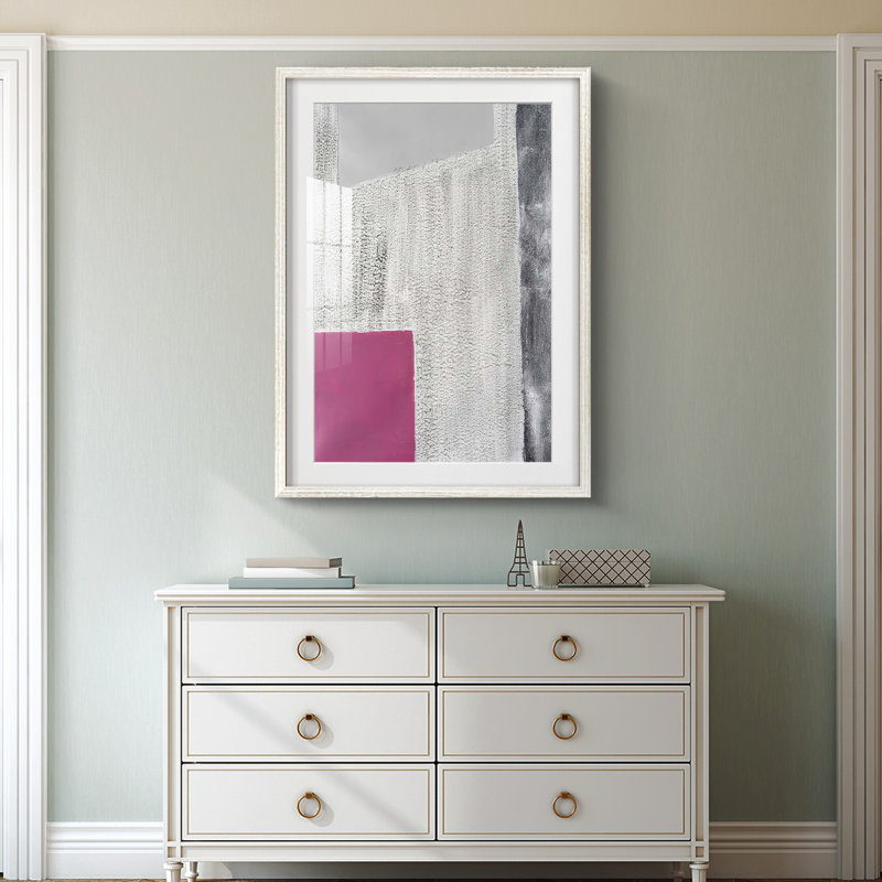 Quadratic Layout I -Framed Print, 25.5" H x 17.5" W, White