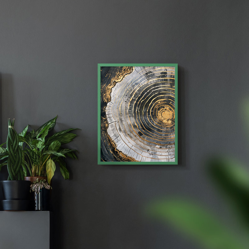 Série ABSTRACT CCxxxix - reproduction encadrée de qualité supérieure - prête à être accrochée - aucun clou requis, Vert