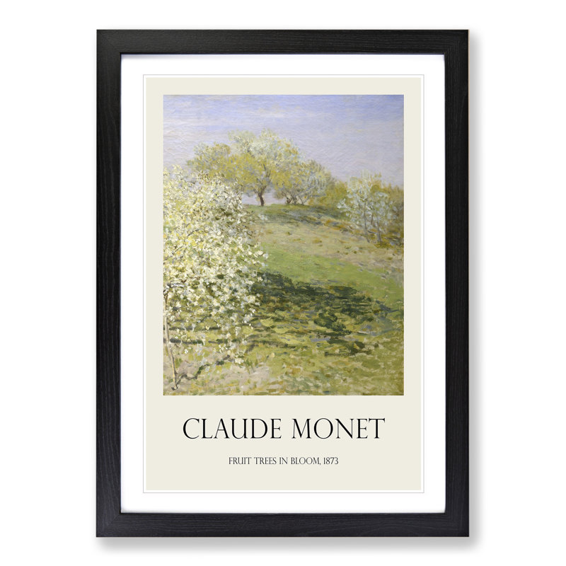 Spring Fruit Trees In Bloom by Claude Monet Framed Print, 48cm H x 36cm W x 2cm D, Black Framed