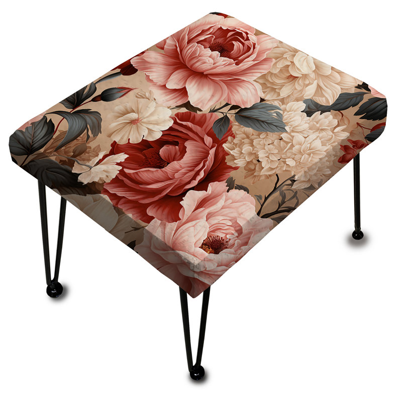 Repose-pieds rectangulaire en damas Timeless