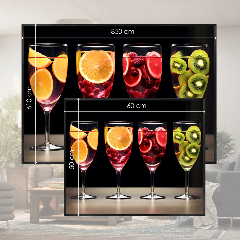 Single Picture Frame LED Illuminated Wall Art Wall Art on Glass / Aluminium, 50 cm H x 60 cm W