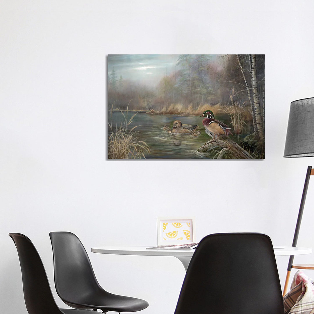 Blue Teal von Ruane Manning - Giclée auf Leinwand ohne Rahmen mit Galerieeinband