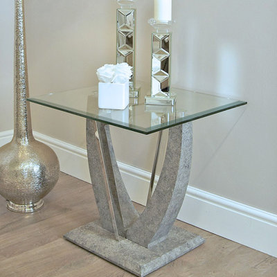 Clear Tempered Glass Table Top 12 Inch Square Beveled Edge with 1/2 Inch Thickness for Dining, Coffee or Side Tables by Fab Glass and Mirror