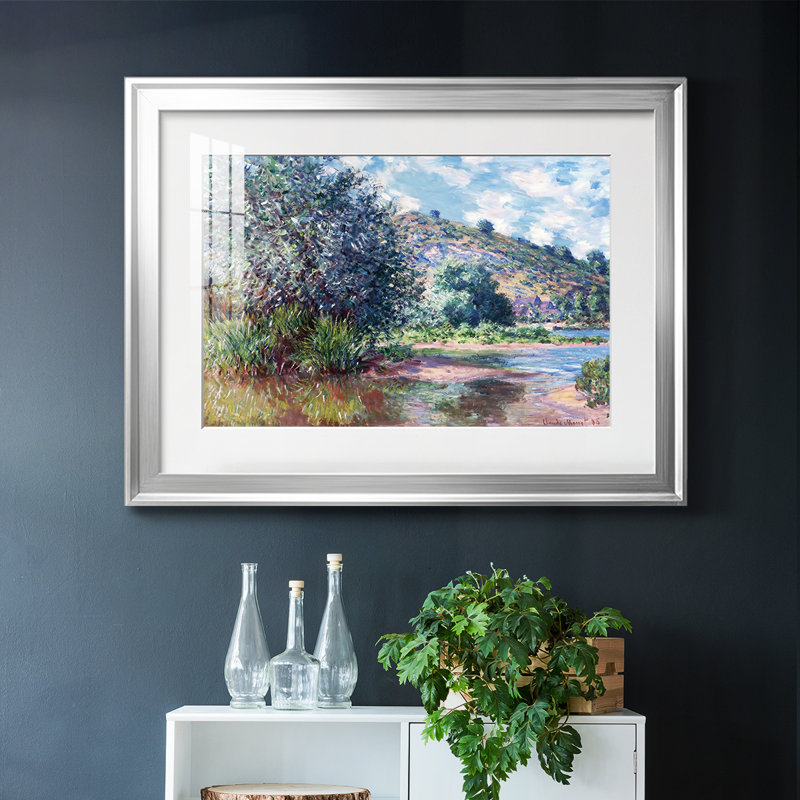 Paysage au port, impression sur papier, H 30 po x l 44 po x P 1,5 po, Argent
