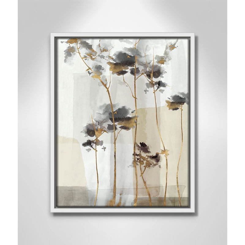 Impression Golden Zen II par Eva Watts, L 12,5 po x H 15,5 po, Toile avec cadre, White Floater