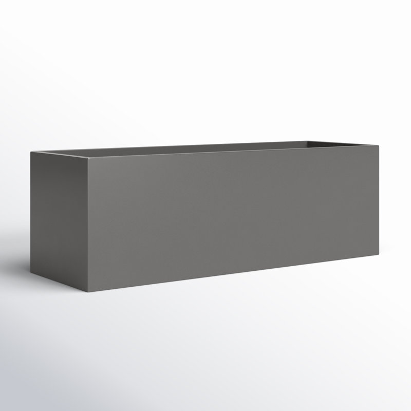 Cogburn Belmont Rectangle Planter Box, Gray, 10" H x 30" W x 10" D