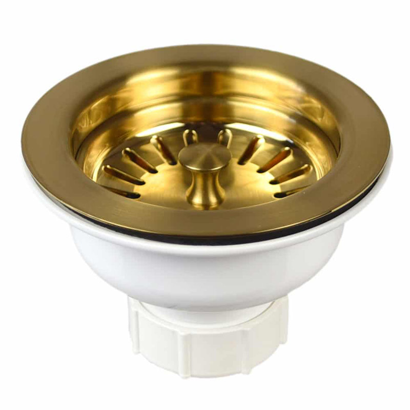 3.5'' Grid Kitchen Sink Drain, Brushed Gold