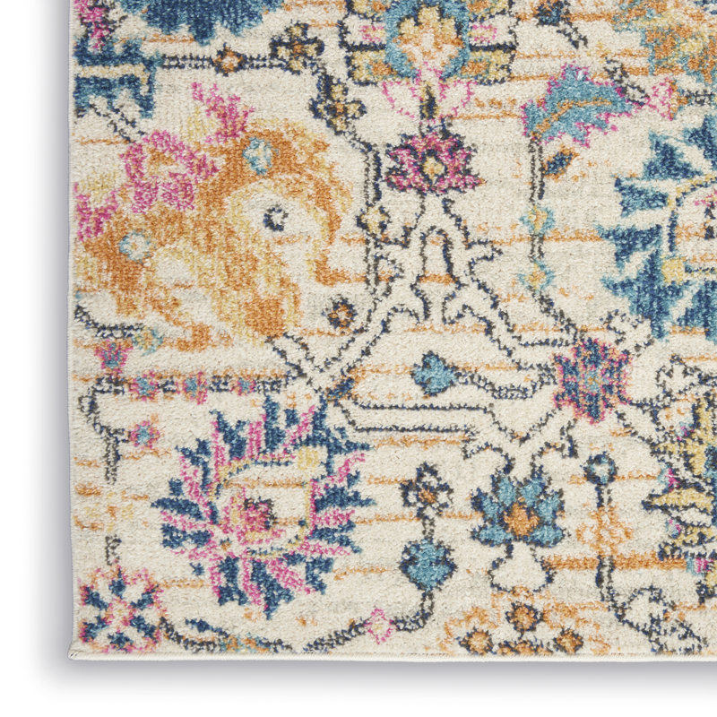 Geomar Ikat Synthetic Area Rug, Rectangle 114 x 175cm