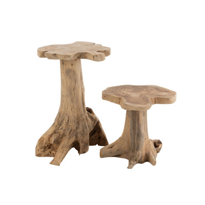 Battiste Solid Wood Pedestal End Table