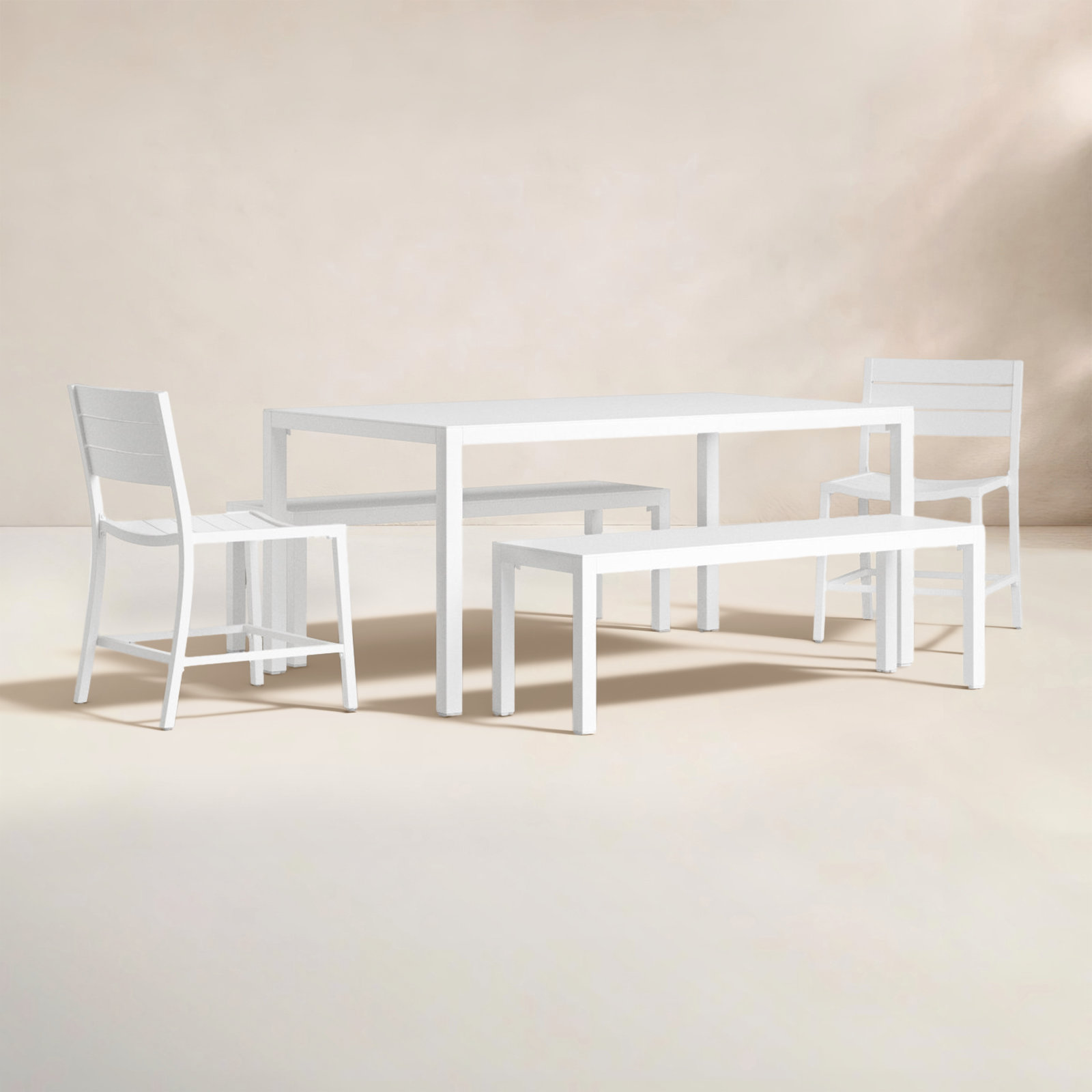 Armando 38" Patio Dining Set, White