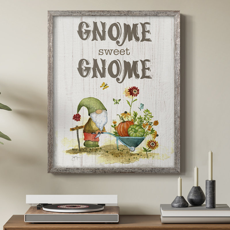 Gnome Home Framed Print - Solid Wood, 30" H x 24" W