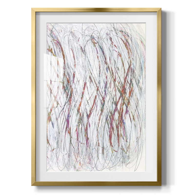 White Infinity II -Framed Print, 25.5" H x 17.5" W, Gold