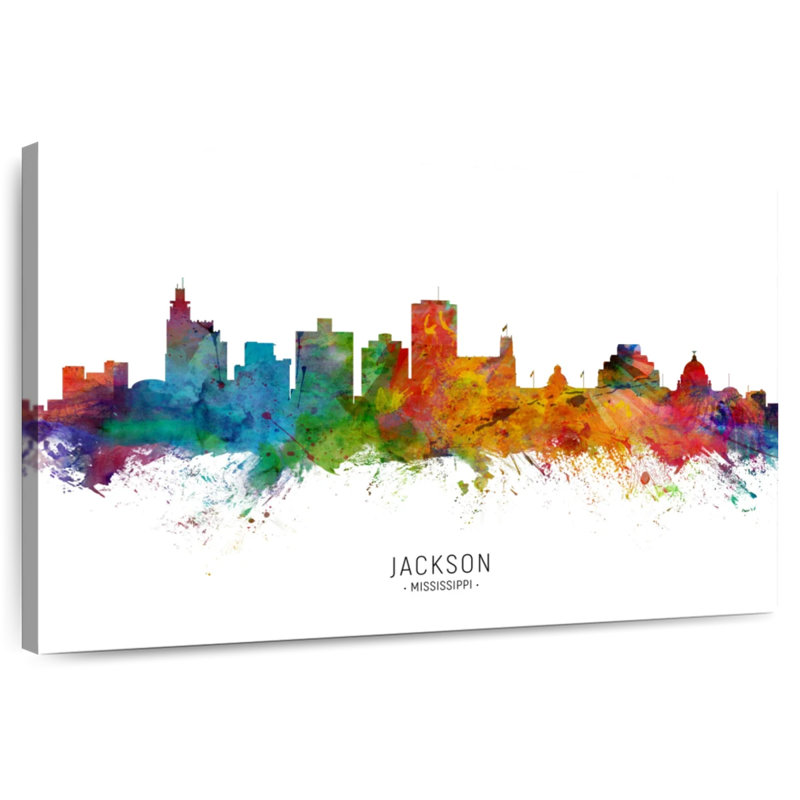 Jackson Mississippi Skyline I, 34" H x 51" W