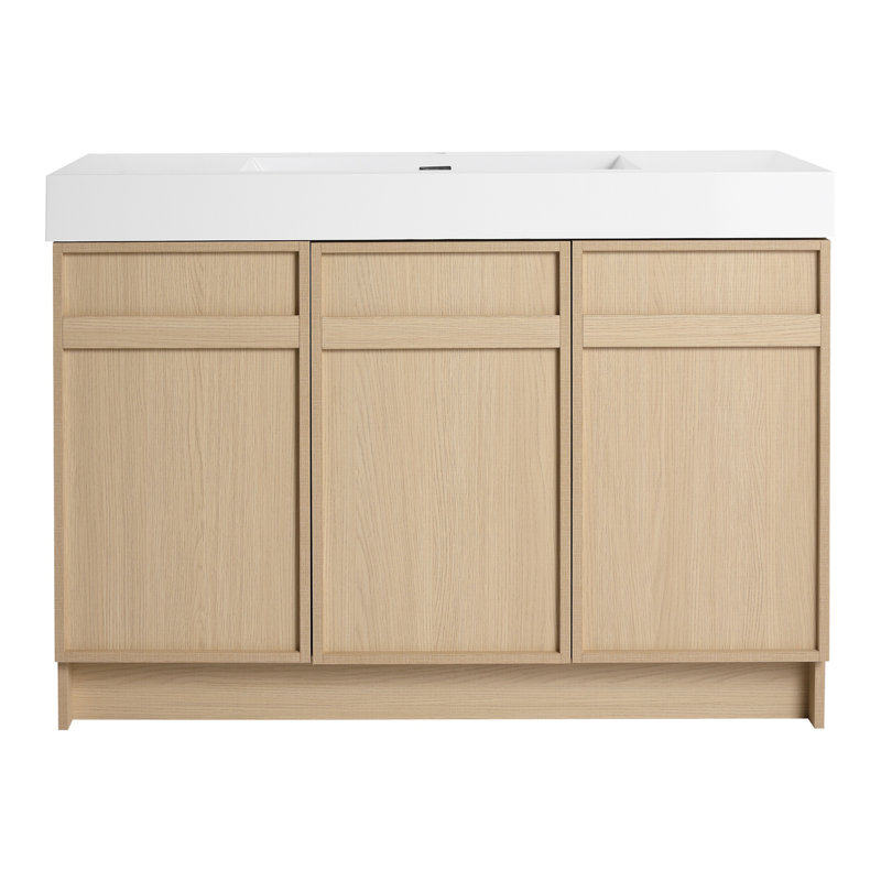 Meuble-lavabo autoportant avec lavabo en résine