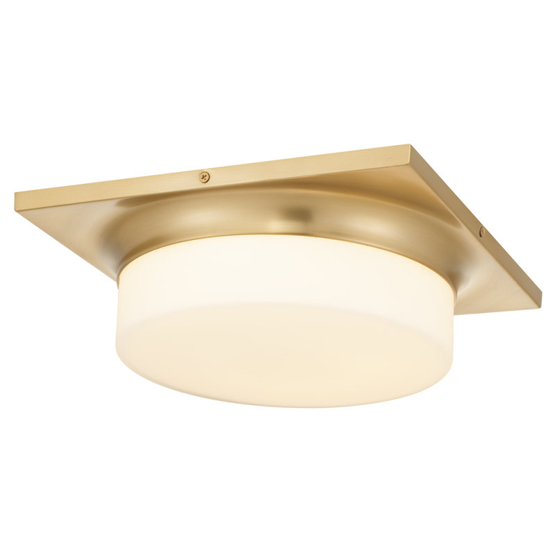 Grande 1-light Integrated Led Flush Mount Light, Antique Brass, 3.75" H x 13" W x 13" D