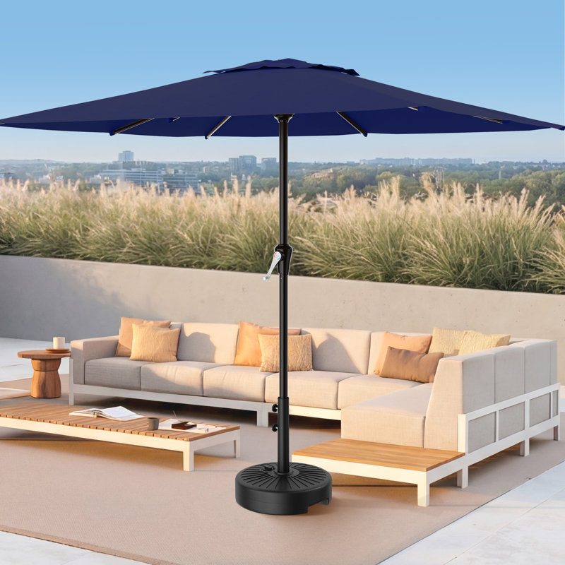 Parasol de patio rectangulaire 8 x 10 pi - UPF 50+, parasol d'extérieur robuste, Marine