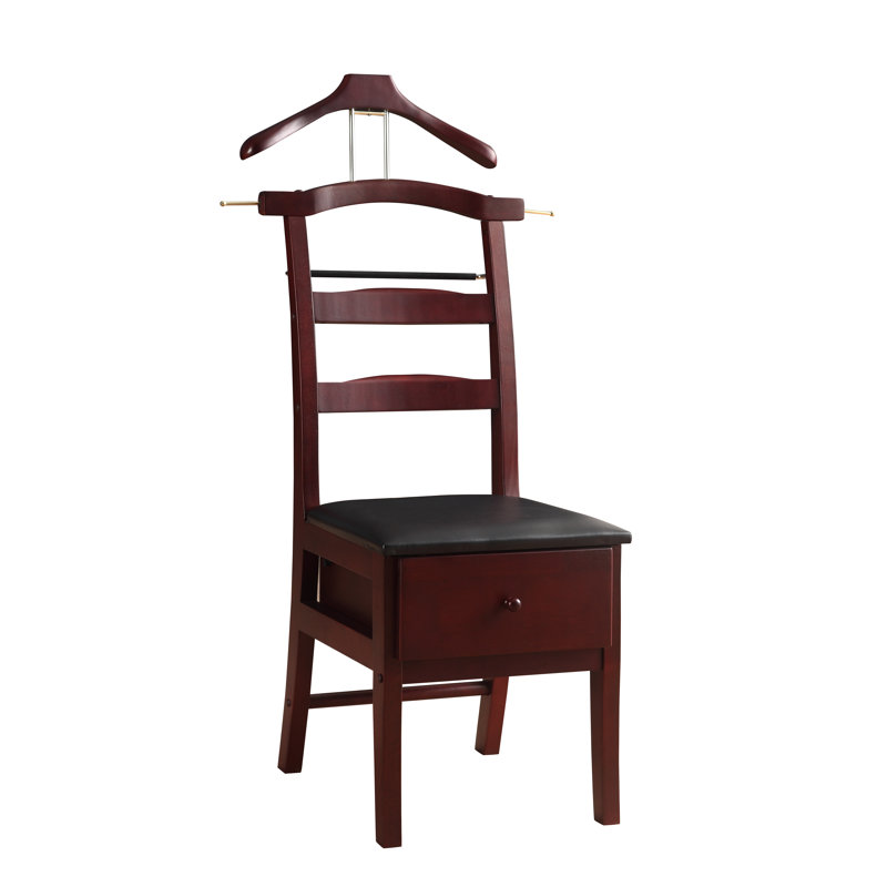 Solid Wood Freestanding Valet Stand, Mahogany