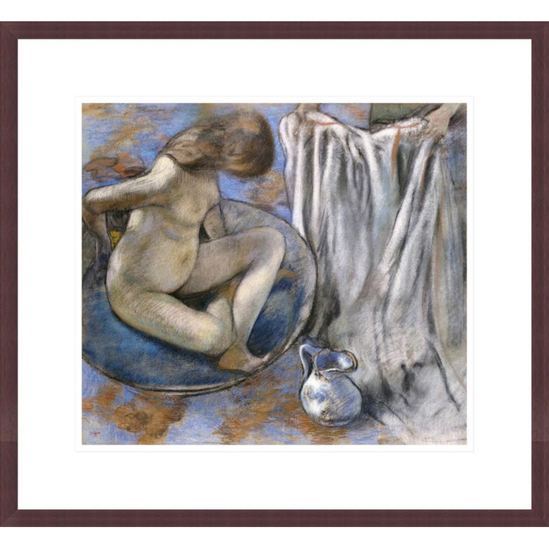 «Woman In The Tub» par Edgar Degas, impression giclée sur cadre, H 17,75 po x l 19,26 po