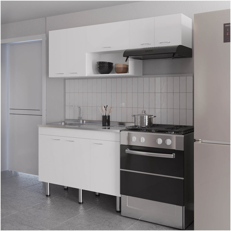 Ensemble de cuisine modulaire blanc avec rangement Kronos
