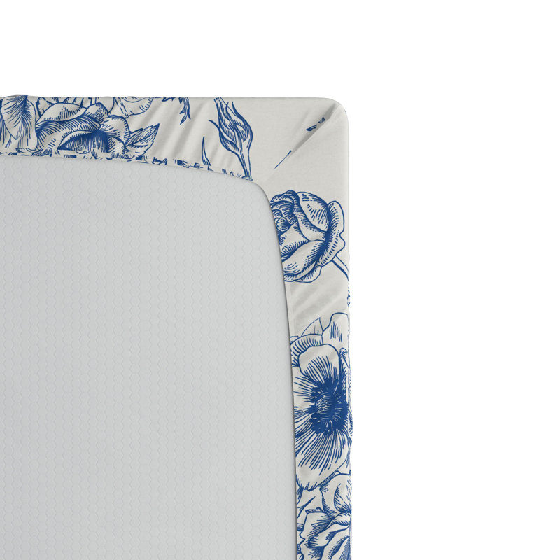 Microfiber Floral Fitted Sheet, Full Fitted Sheet