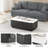 39.4" Modern Fluted Storage Coffee Table with Faux Marble Top-1690271215